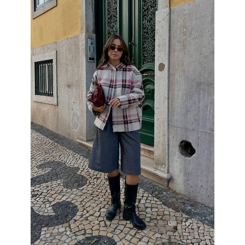 Chemise en laine à carreaux pour femmes Chic und Stil