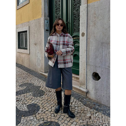 Chemise en laine à carreaux pour femmes Chic und Stil