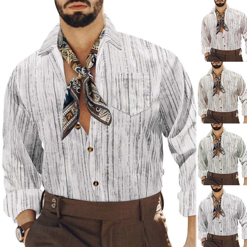 Chemise à manches longues pour hommes avec des rayures modernes et une apparence élégante Chic und Stil