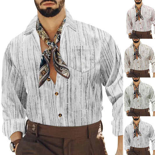 Chemise à manches longues pour hommes avec des rayures modernes et une apparence élégante Chic und Stil