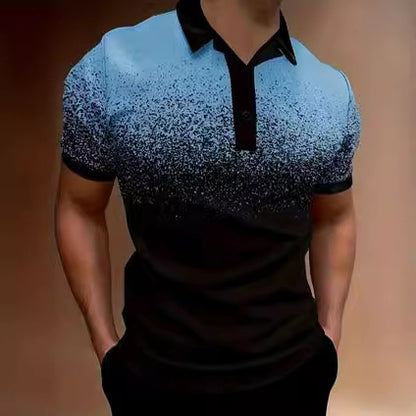 Hommes-Gradient-Impression-Performance-Polo-shirt Chic und Stil