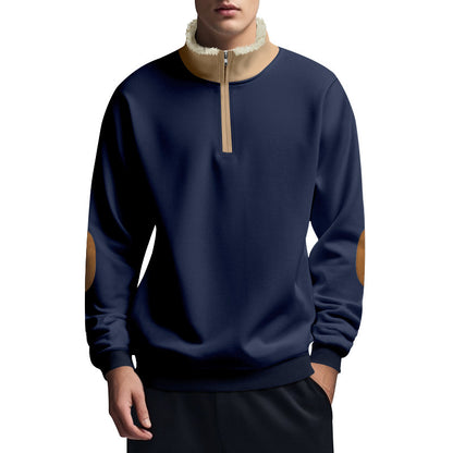 Fleece pullover for men with high collar and zipper Chic und Stil