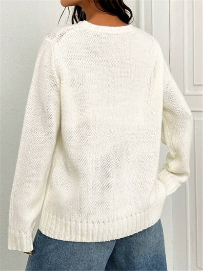Pull crop décontracté pour femmes avec motif de drapeau et tricot texturé Chic und Stil