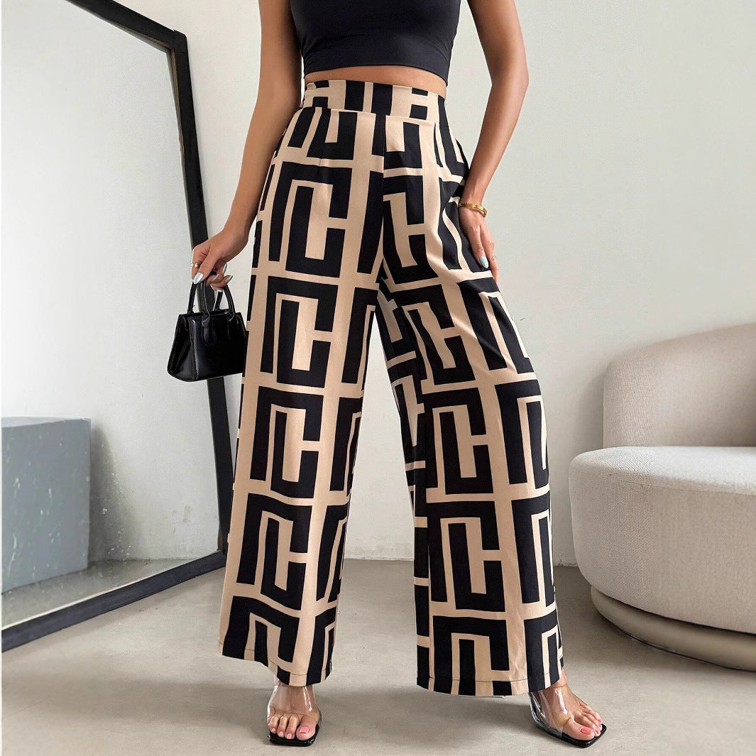 Chic und Stil graphic pattern palazzo pants for women