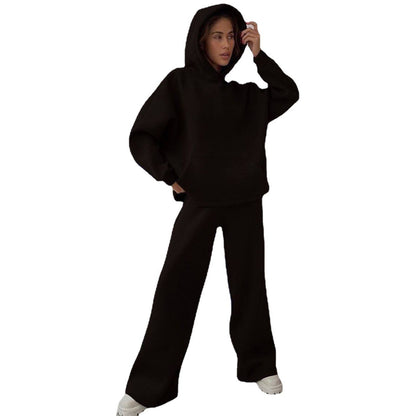 Ladies Oversized Comfortable Hoodie and Chic Puff Pants Set