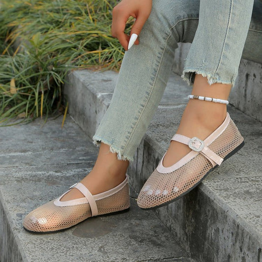 Ballerines élégantes pour dames avec design en maille respirante et bandoulière à la mode Chic und Stil