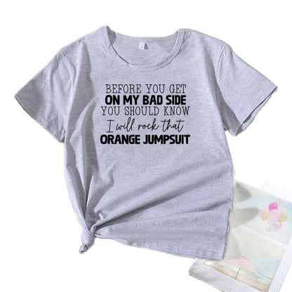 Damen Kurzarm-T-Shirt mit skurriler Grafik Chic und Stil