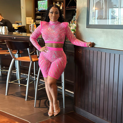 Femmes Robe de fête à paillettes deux pièces Chic und Stil