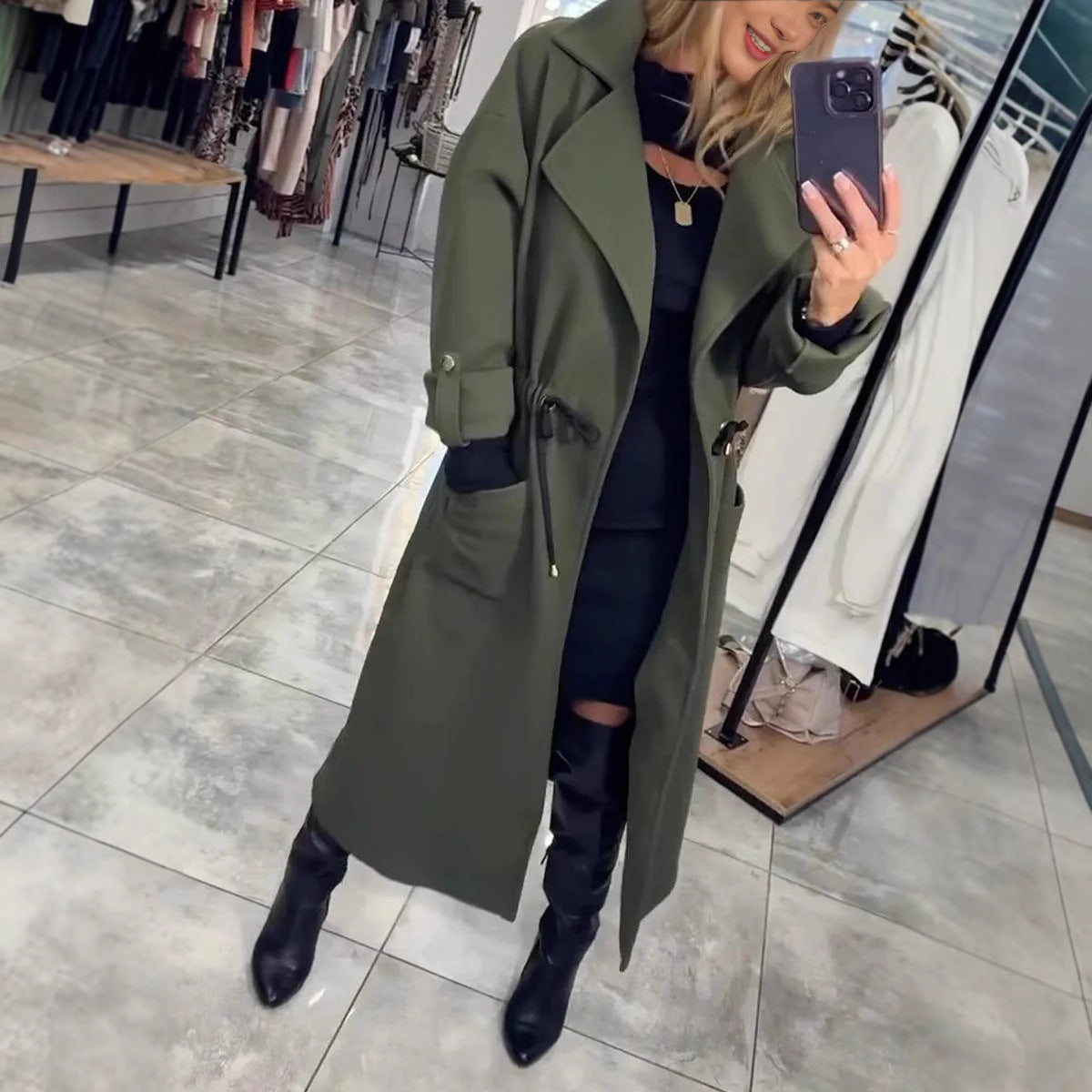 Dames Élégante et polyvalente veste à nouer à la taille Chic und Stil