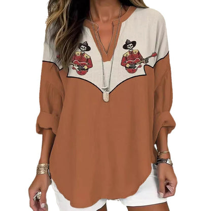 Blouse pour femmes avec des graphiques créatifs et un détail de bon goût Chic und Stil