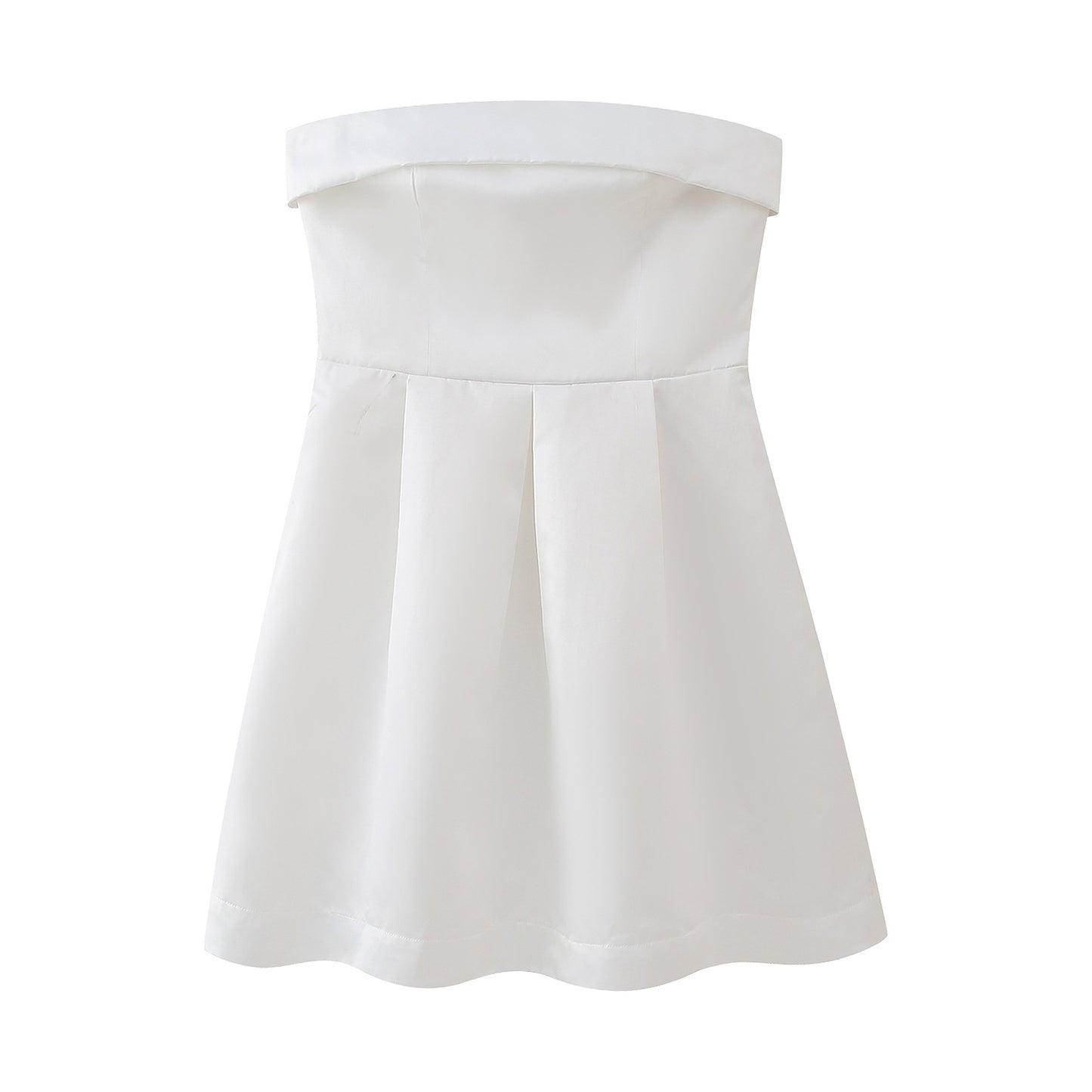 Robe de cocktail sans bretelles pour femmes avec une élégante bordure froncée Chic und Stil