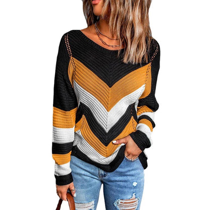 Pull pour femmes et tricot décontracté avec motif en zigzag et coupe aérienne Chic und Stil