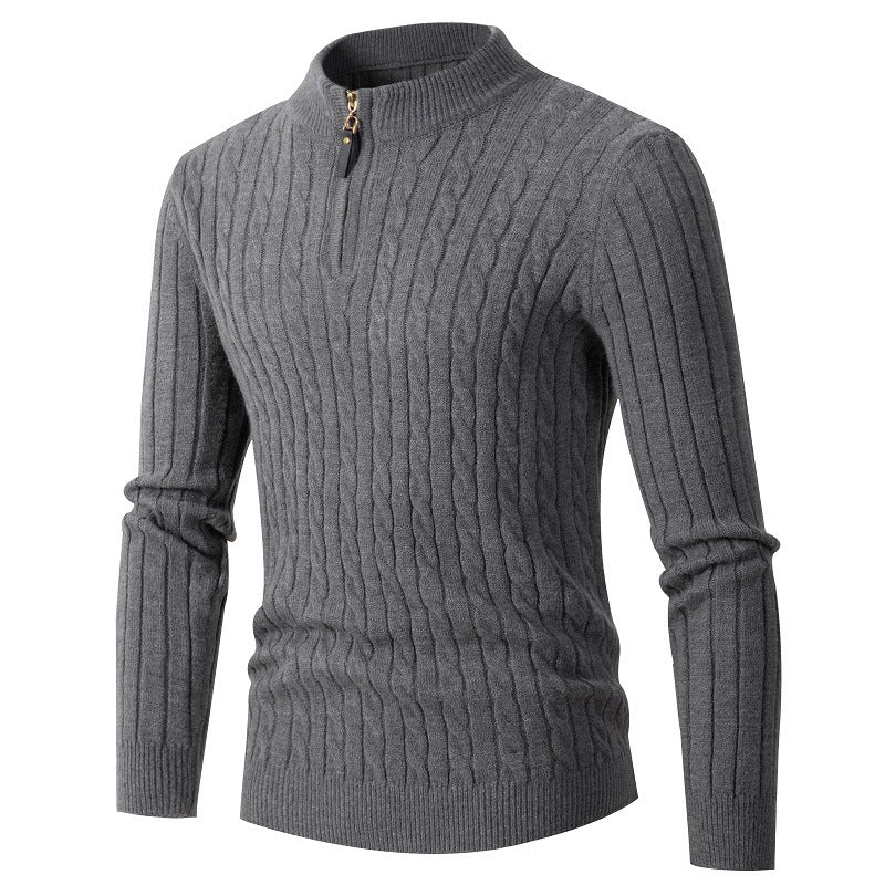 Pull-over en maille fine pour hommes avec col montant Chic und Stil