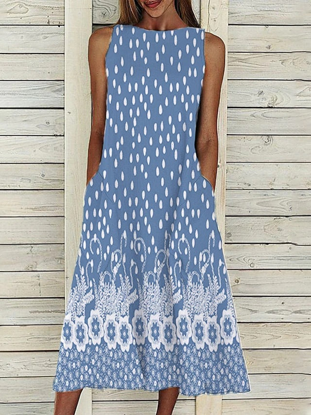 Robe maxi femme avec imprimé floral et poches pratiques Chic und Stil