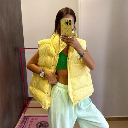 Dames gilet matelassé avec col tendance et poches pratiques Chic und Stil