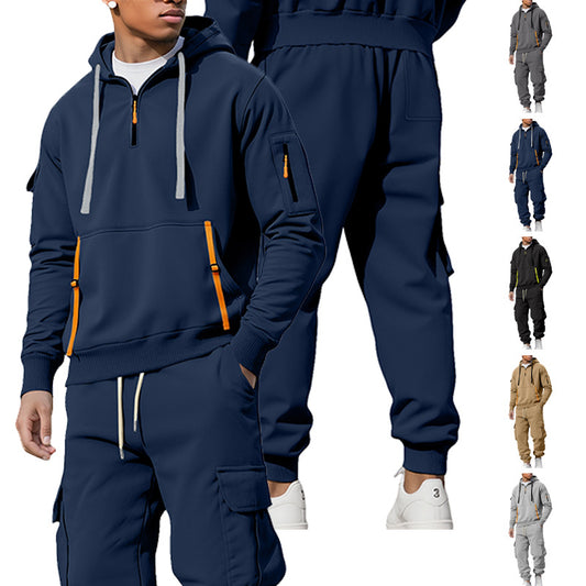 Functional sports set for men with hood and practical pockets Chic and Style