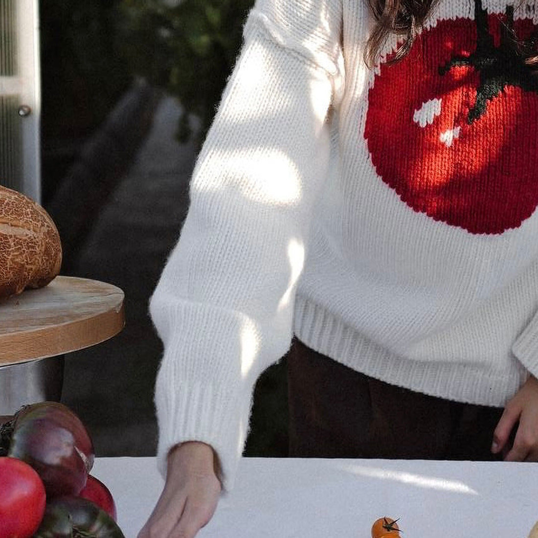 Pull en tricot pour femmes avec un design de type tomate Chic und Stil
