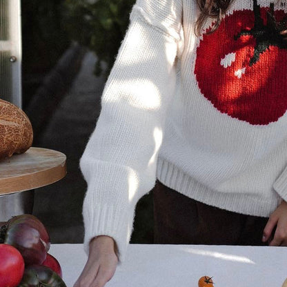 Pull en tricot pour femmes avec un design de type tomate Chic und Stil