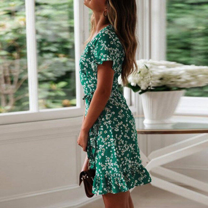Robe portefeuille florale Chic und Stil pour femmes