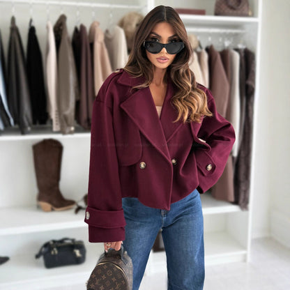 Oversized jacket for women with double row of buttons Chic and Style