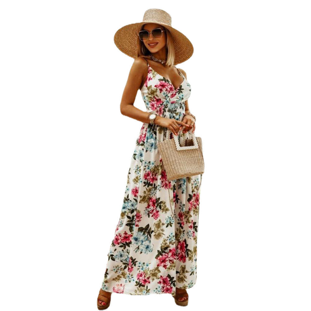 Robe maxi pour femmes avec motif floral et coupe élégante Chic und Stil