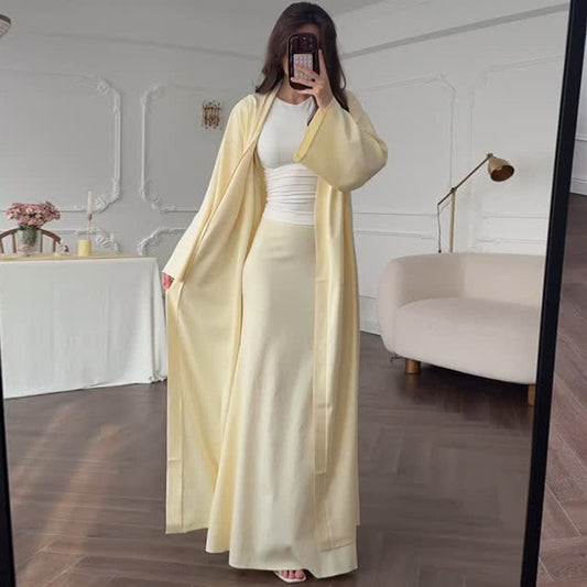 Dames élégant manteau long avec silhouette fluide Chic und Stil