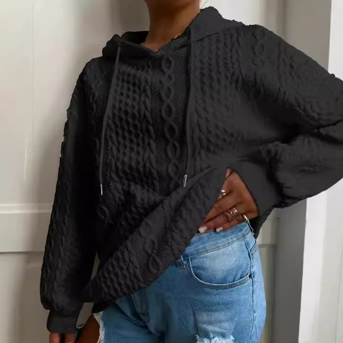 Pull en tricot oversized pour femmes avec effet câble créatif et capuche Chic und Stil