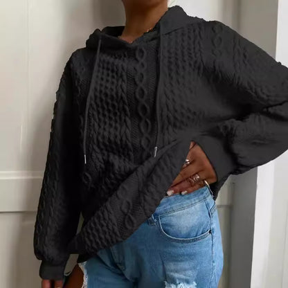 Pull en tricot oversized pour femmes avec effet câble créatif et capuche Chic und Stil