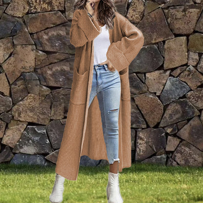 Dames Grand manteau en tricot avec poches profondes et coupe décontractée Chic und Stil