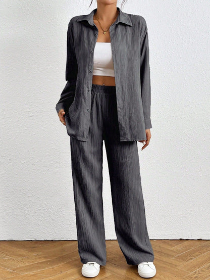 Dames Ensemble léger et aéré à deux pièces avec design structuré Chic und Stil