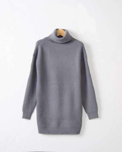 Robe en tricot épais pour femmes avec col montant et coupe ample Chic und Stil