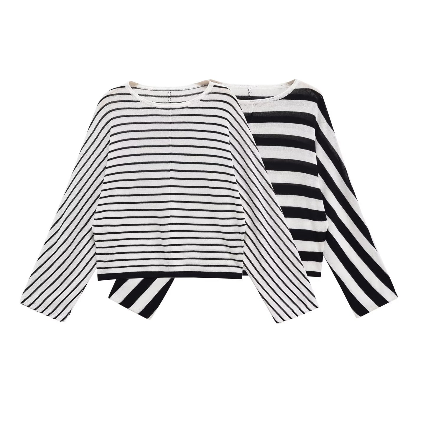 Dames pull oversize rayé Chic und Stil