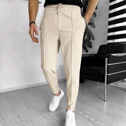 Casual men's leisure pants with elastic waist and stylish structural design Chic and Style