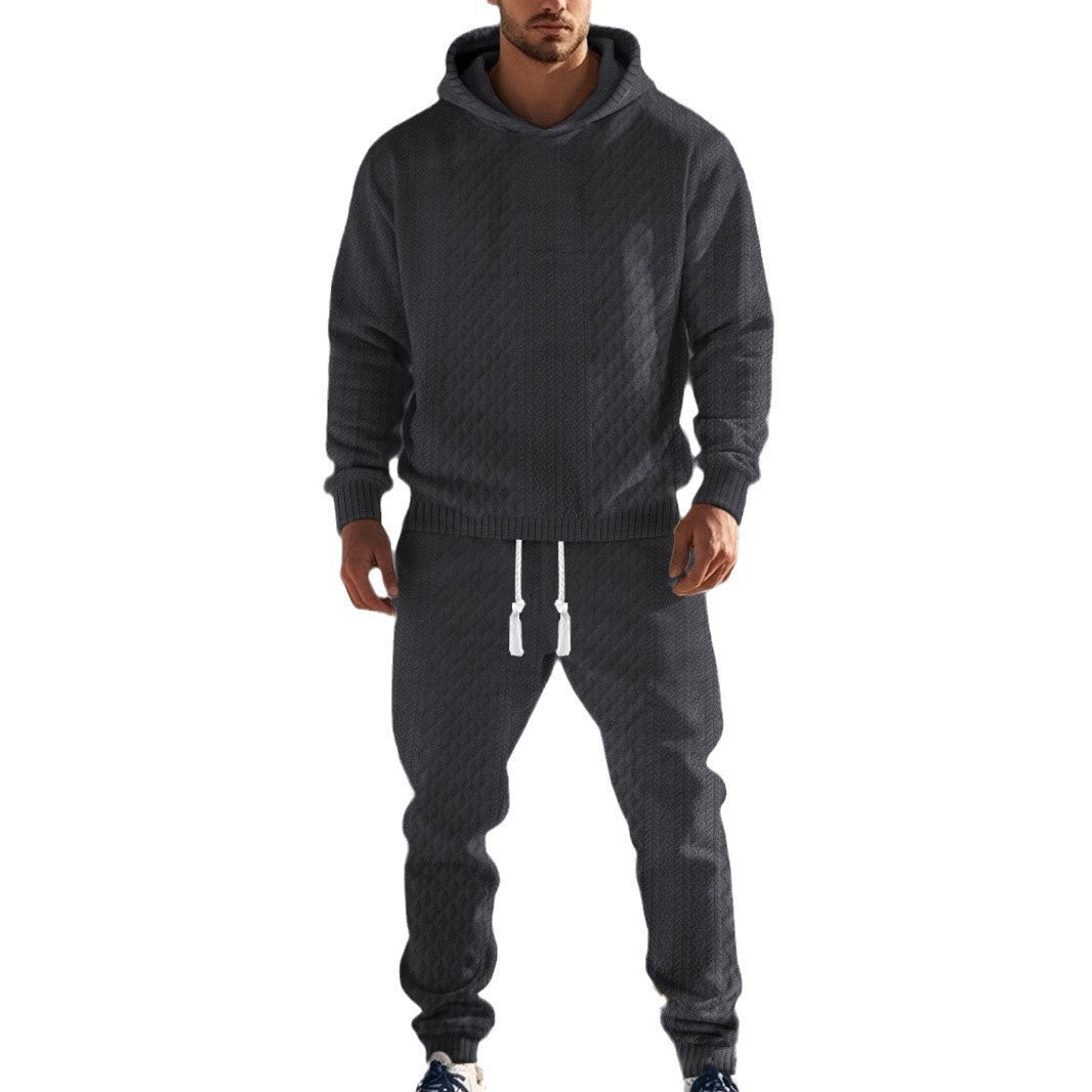 Chic and Style textured design men's hoodie and jogger pants set