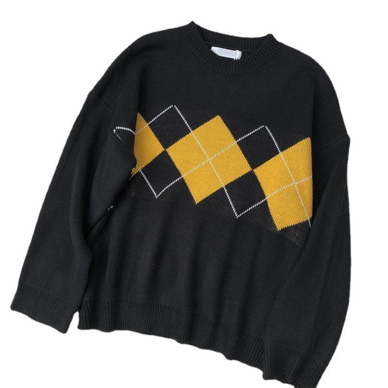 Pull en tricot épais pour femmes avec un motif à carreaux moderne et une coupe oversized décontractée Chic und Stil