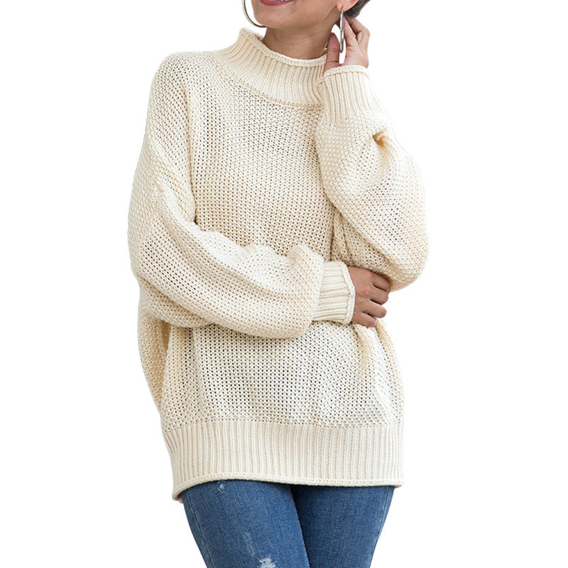 Pull en gros tricot pour femmes avec col montant et coupe décontractée Chic und Stil