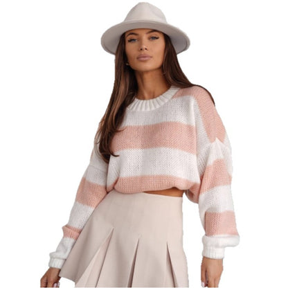 Pull-over en tricot décontracté pour femmes avec une structure aérée et des manches amples Chic und Stil