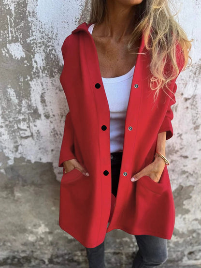 Dames Cardigan long tendance avec capuche et poches pratiques Chic und Stil