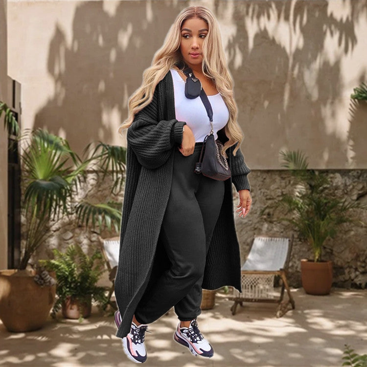 Dames Grand Cardigan en Tricot avec Coupe Ample et Structure en Maille Épais Chic und Stil