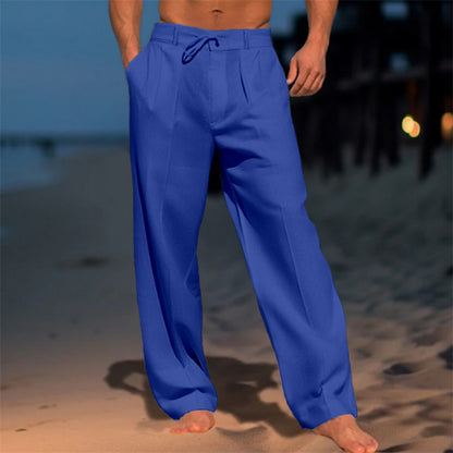 Pantalon d'été ample pour hommes avec taille élastique et poches pratiques Chic und Stil