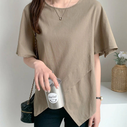 T-shirt décontracté pour femmes avec ourlet haut et bas Chic und Stil