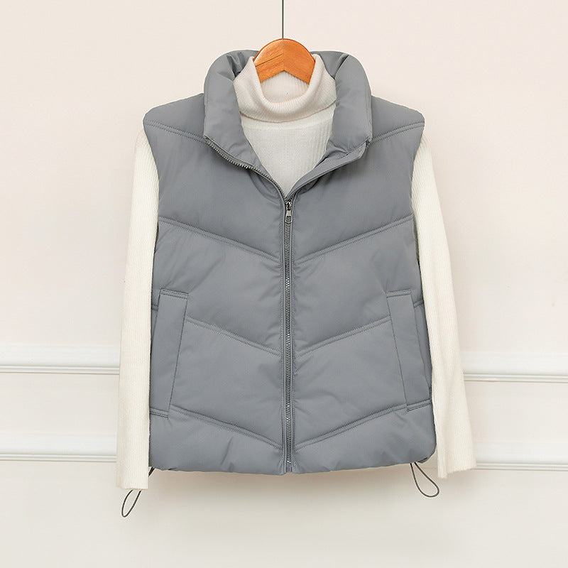 Dames gilet matelassé avec col haut et poches avant pratiques Chic und Stil