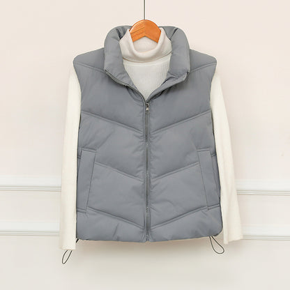 Dames gilet matelassé avec col haut et poches avant pratiques Chic und Stil