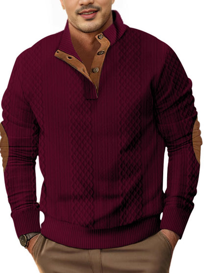 Pull en tricot tendance pour hommes avec une structure unique et col Chic und Stil