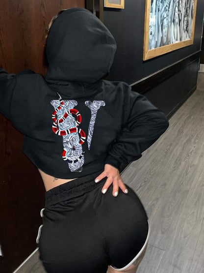 Pull à capuche femme avec déclaration graphique et motif unique Chic und Stil