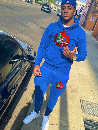 Casual hoodie and jogger pants set for women with festive Christmas pattern Chic and Style