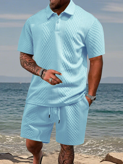 Hommes Ensemble de polo sportif et shorts Chic und Stil
