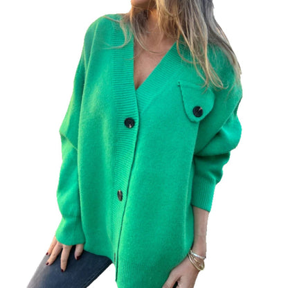 Cardigan en tricot décontracté pour femmes avec coupe asymétrique et détails de boutons Chic und Stil