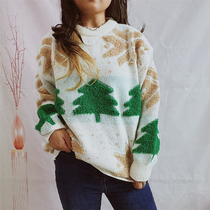 Pull-over de Noël pour femmes avec motif festif et manches volumineuses Chic und Stil