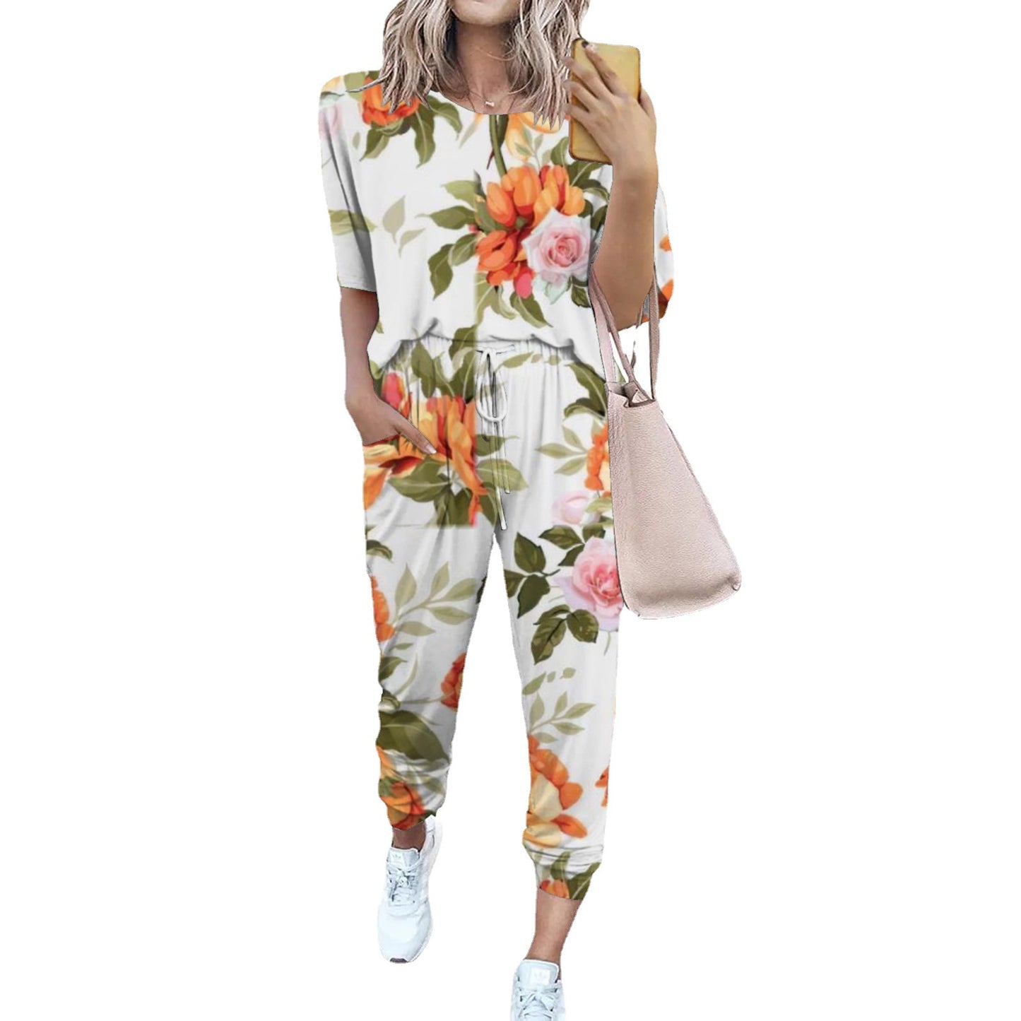 Dames combinaison décontractée légère avec un motif tie-dye frappant et des poches pratiques Chic und Stil